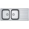 FRANKE, Lavello a due vasche con gocciolatoio a destra, Base 80, a incasso, 1160x500mm, Acciaio inox satinato - SKX 621-116