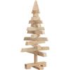 vidaXL Alberi di Natale Naturale 60 cm Legno di Pino massello, Salotto Moderno, Albero di Natale Artificiale, Decorazioni Festive, Rami Regolabili, Minimalista in Legno di Pino