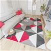 Mazovia Tappeto Salotto Moderne e Classico Pelo Corto - Tappeti Soggiorno Turchi Originali - Tappeti Camera da Letto - Tappeti Salotto Grandi Dimensioni - Grigio Rosso 200 x 200 cm