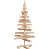 vidaXL Alberi di Natale Naturale 90 cm Legno di Pino massello, Salotto Moderno, Albero di Natale Artificiale, Decorazioni Festive, Rami Regolabili, Minimalista in Legno di Pino