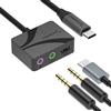 SABRENT Adattatore audio da USB di tipo C a 3,5 mm con PD da 100 W, scheda audio esterna USB C per cuffie, microfono, altoparlanti, uscita stereo, 24 bit, 96 KHz, compatibile con laptop, tablet