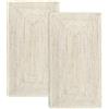 HAMID - Confezione da 2 Tappeti di Iuta Alhambra Colore Avoiro, Tappeti in Fibra di Iuta al 100%, Intrecciati a Mano, Tappeti per Soggiorno, Sala da Pranzo, (60x110 cm) 2 Pezzi