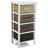 VERSA Gavle Mobile Bagno, Mobiletto Bagno Salvaspazio, Mobiletti, Cassettiera con 4 cassetti per organizzare, Misure (A x L x l) 73 x 28 x 37 cm, Legno e Poliestere, Colore Marrone