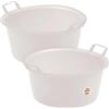 Sicignano Casalinghi Ingrosso Casalinghi Sicignano | Set 2 Bacinelle Tonde in Polietilene - Idonea al Contatto Alimentare - Multiuso per Cucina Lavanderia Giardinaggio Pulizie Domestiche - Resistente e Leggera, (Neutro, Ø 35x17 cm)