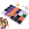 Generico Perline artigianali di Halloween, kit di perline per realizzare braccialetti | Bracciale Perline Realizzare Perline Di Halloween | Creazione di gioielli con perline assortite stagionali con cordino el