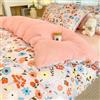 Morbuy Copripiumino in Flanella, Coperta Flanella con Chiusura Cerniera, Floreale Copriletto in Pile Invernale Caldo Morbido, Biancheria da Letto Singolo, Matrimoniale (200x230cm,Fiore Rosa)