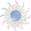 GURU SHOP Guru-Shop Specchio Solare, Specchio in Legno Deco a Forma di Sole - Bianco Antico 2, Marrone, 60x60x1 cm, Decorazione per la Camera dei Bambini