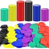 FGen Chips Di Plastica Del Poker 6 Colori, Mini Chip Del Poker Pietre Da Gioco, Piccoli Contatori Di Apprendimento, Carta Di Chip In Bianco Del Bingo Per I Bambini Ricompensa1.18 Pollice (30mm)300 Pezzo