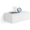 Mobili Fiver, Comodino sospeso Riccardo, Bianco Frassino, Nobilitato, 45 cmx25 cmx15.5 cm, Comodino moderno per Soggiorno e camera, Made in Italy