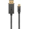 goobay Cavo USB C a DisplayPort 1.2 4k @ 60Hz tipo C Thunderbolt 3/4 su DP cavo USB 3.1 compatibile con Mac Book, iPhone, Surface / 1 m/cavo tessile / 75707