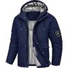 Voqeen Uomo Giacca Sci Invernale Impermeabile Giacche con Cappuccio Staccabile Termica Antivento Cappotto Sportiva Calda con Multi-Tasche
