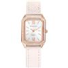 Lancardo Orologi da donna rettangolari Orologi da donna: brillante orologio analogico al quarzo con scala a barre squisito piccolo orologio da polso con cinturino in pelle Regali per le donne, bianco