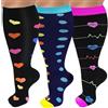 Woplagyreat 3 Paia Calze Compressione Oversize xxl Graduata Uomo Calzini Gambaletti Donna Running Elastiche Accessori Socks Compressport Calza Compressive Compression Calzettoni Chausettes