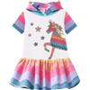 VIKITA Vestito Striscia Cartoon Animale Sciolto Jersey T-Shirt Vestitos Bambina SH7600 5-6 Anni