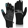 Wisebom Guanti Invernali Ciclismo Uomo Donna, Guanti Touch Screen Anti-Scivolo, Guanti Invernali Antivento Impermeabili Guanti da Caldi Sportivi per Corsa, Guida, Ciclismo, Arrampicata (M)