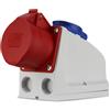 REV CEE - Presa da parete, 400 VAC e 230 VAC 16 A, 5 poli, 3P + N + PE, IP44, multicolore