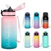 Motswedi Borraccia, 0.5L Senza BPA, Borraccia con Cannuccia, Adatto Gassato, Borraccia Motivazionale, A Prova di Perdite, Bottiglia Acqua, Borraccia Acqua per Scuola, Palestra, Campeggio - Rosa&ciano