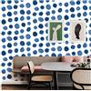 ICYEHAO Carta da Parati Geometrica,44.5x1000cm Carta Adesiva Muro Blu Geometrico Carta da Parati Azzurra Carta da Parati a Pois Carta Adesiva per Mobili Carta da Parati per Camera da Letto,Soggiorno,Bagno