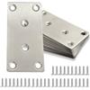 OMIDEAS 10 x piastre di giunzione piatte (80 x 40 x 2) staffa di fissaggio perforata in metallo per travi in legno in acciaio inox connettore di riparazione argento