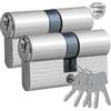AceMining Cilindro Serratura, Serratura Porta Blindata, Serratura Porta Esterna con 3 tasti, Installazione facile Serratura Porta, Set di Cilindro Eeuropeo, Cilindretto Serratura Porta (30/40, 70mm, 2 PACK)