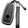 Happyit Custodia per chiave auto in lega di zinco per Mercedes Benz A C E S GLC GLE GLS CLA Class W205 W213 W177 X167 W222 G63 3 pulsanti (nero + grigio)