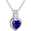 AGVANA Collana Cuore da Donna Argento Sterling 925 Simulato Birthstone Ciondolo a Catena a Cuore Il Miglior Regalo per la Fidanzata Della Mamma,Lunghezza Catena 40 + 5 cm