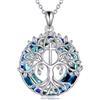 YFN Albero della Vita Collana Celtico irlandese Ciondolo Moonlight Stone Gioielli Argento Puro Regalo per Donna Ragazza