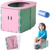 BAOSROY Pieghevole WC per Bambini,Sedile Portatile Vasetto per Bambini,Sedile WC Pieghevole per Bambini,Toilette Pieghevole per Bambini,Vasino Portatile per Bambini da Viaggio,Verde rosa