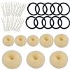 VEGCOO Chignon a Ciambella, 8 Pz Creatore per Pane Ciambella Chignon a Ciambella Magic Hair per Bambine e Donne, con 15 Elastici per Capelli e 15 Forcine Forma di U (Beige)