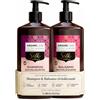 ARGANICARE Set Duo Shampoo e Dopo Shampoo Rivitalizzante con Proteine di Seta, trattamento capelli per detersione e morbidezza, uso quotidiano, confezione doppia