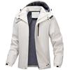 Suncadmious Giacche da Sci Invernali da Uomo Cappotti in Pile Impermeabili Isolati Giacca Termica da Snowboard Parka Impermeabile con Cappuccio (Bianco,L)