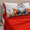 PETTI Artigiani Italiani - Lenzuola in Cotone con Federe in Stampa Digitale di Natale, Lenzuola Natalizie Una Piazza, Completo Letto Singolo Natalizio, Xmas 14 Rosso, 100% Made in Italy