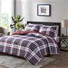 Madison Park Essentials Parkston Plaid Comforter, federa coordinata, 3M Scotchguard antimacchia, ipoallergenico per tutte le stagioni, set di biancheria da letto completo/matrimoniale, rosso, 3 pezzi
