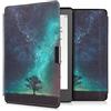 kwmobile Custodia eReader Compatibile con Kobo Aura Edition 2 Cover - eBook Reader Flip Case - blu/grigio/nero - Natura e spazio