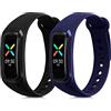 kwmobile 2x Cinturino TPU Silicone Fibbia Compatibile con Oppo Band Sport Cinturino - Cinturini 14-22 cm