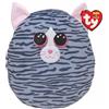 Ty - Morbido Peluche Cuscino - Squish a Boos - Gatto - Grigio - Kiki - Gattino con occhioni rosa glitter - Ottima idea regalo per grandi e bambini - Ideale per ogni occasione -22 cm- 39290