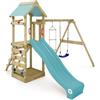 Wickey Gioco da giardino WICKEY FreeFlyer con altalena e scivolo, struttura da esterno per bambini con sabbiera, scaletta e accessori da gioco (blu pastello)