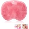 MagiSel Tappetino Scrubber Doccia, Grande Tappetino Scrubber per Piedi, Scrubbe per Pulizia Piedi,Pad Massaggio in Silicone,Massaggiatori con Ventose per Deterge,Alleviare i Stanchi,Rosa(22 x 29 cm)