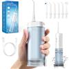 DIHOOM Idropulsore Dentale Portatile - Mini Senza Fil Irrigatore Orale, 4 Modalità e 6 Ugelli di Ricambio, IPX7 Impermeabile, 210 ml Serbatoio d'acqua Staccabile, Adatto Per La Casa E Il Viaggio