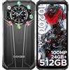 DOOGEE S119 Rugged Smartphone 2025, 512GB+24GB Telefono Indistruttibile, 10200mAh/33W, 1.32" IPS Rear Display, 6.58" FHD+ Cellulare Antiurto, 100MP+24MP Visione Notturnam, Android 14, NFC/4G Dual SIM