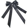 Uoocg Fermaglio per capelli da donna in raso setoso con fiocco, elegante accessorio per capelli da ragazza (nero)