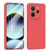 MIKULLE Cover in Silicone per Xiaomi Redmi Note 14 4G con 2 Pellicola Vetro Temperato, Custodia Morbido Silicone Ultra Sottile Liquida TPU Antiurto AntiGraffio Case - Rosso
