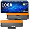 Halloya 106A W1106A Toner compatibile con HP 106A per HP Laser MFP 137fwg per Laser 107w Toner 107a 107r MFP 137fwg 137fnw 135wg 135w 135a 135r (2 Nero)