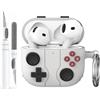AhaStyle AirPods 4 Custodia Cover con Kit Pulizia Retro Handheld Game Console Design per AirPods 4a Generazione Custodia Morbida Pelle Protettiva in Silicone per Apple AirPods4 2024 Custodia Ricarica