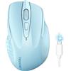 TECKNET Mouse Bluetooth Ricaricabile, Multi-dispositivo Wireless Silenzioso (Tri-Mode: BT 5.0/3.0 + 2.4G), 4800 DPI Ergonomico Portatile per Laptops, Mac OS, Android, Windows