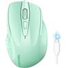 TECKNET Mouse Bluetooth Ricaricabile, Multi-dispositivo Wireless Silenzioso (Tri-Mode: BT 5.0/3.0 + 2.4G), 4800 DPI Mouse Ergonomico Portatile per Laptops, Mac OS, Android, Windows