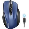 TECKNET Mouse Bluetooth Ricaricabile, Multi-dispositivo Mouse Wireless Silenzioso (Tri-Mode: BT 5.0/3.0 + 2.4G), 4800 DPI Mouse Ergonomico Portatile per Laptops, Mac OS, Android, Windows