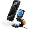 LULULOOK Caricatore 3 in 1 per Apple, LULULOOK Caricatore per iPhone Apple Watch e Airpods, Alluminio, 5W per iWatch Ultra, AirPods -Nero