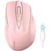 TECKNET Mouse Bluetooth Ricaricabile, Multi-dispositivo Wireless Silenzioso (Tri-Mode: BT 5.0/3.0 + 2.4G), 4800 DPI Mouse Ergonomico Portatile per Laptops, Mac OS, Android, Windows