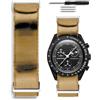 HORACE Cinturino per orologio Nato, 20 mm, compatibile con Omega x Swatch MoonSwatch, Nylon (Beige)